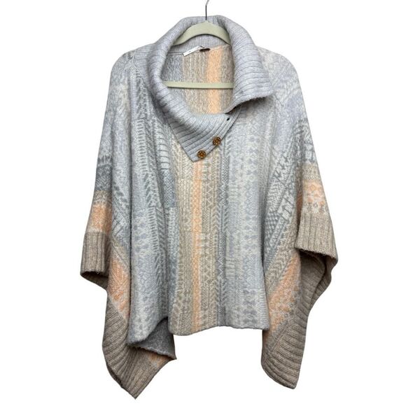 FREE PEOPLE Nordic Fair Isle WILLOW PONCHO Sweater Sz. S - Picture 3 of 9